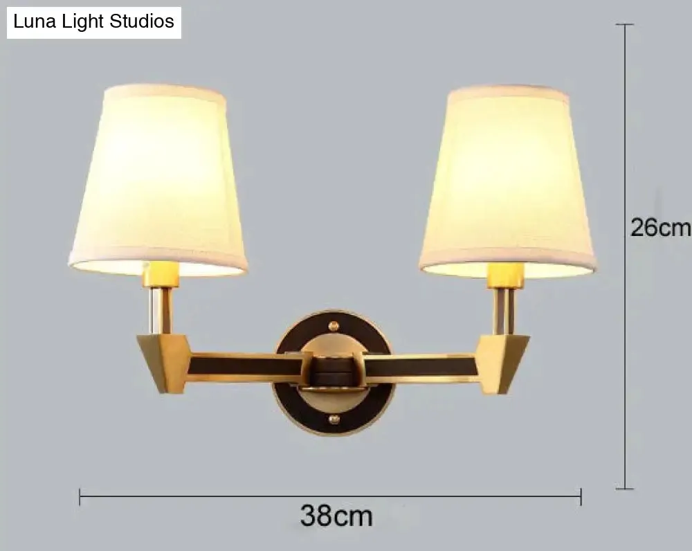 Nordic Minimalist Bedroom Bedside Full Copper Wall Lamp