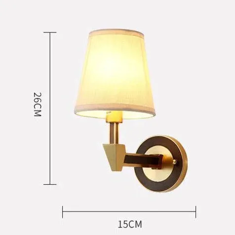 Nordic Minimalist Bedroom Bedside Full Copper Wall Lamp