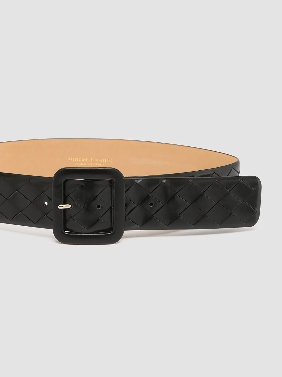 OC STRIP 059 - Black Woven Leather Belt