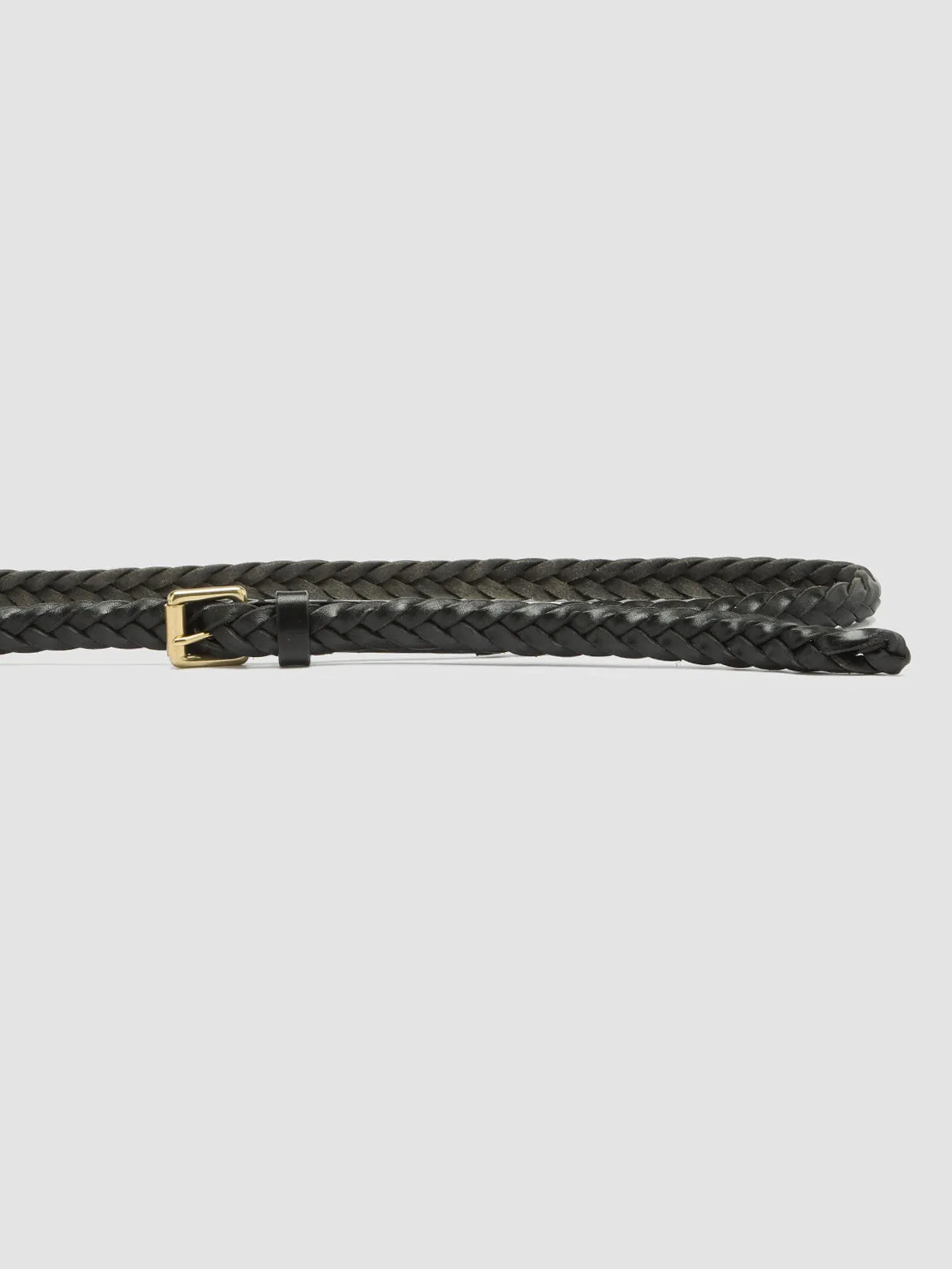 OC STRIP 064 - Black Woven Leather Belt