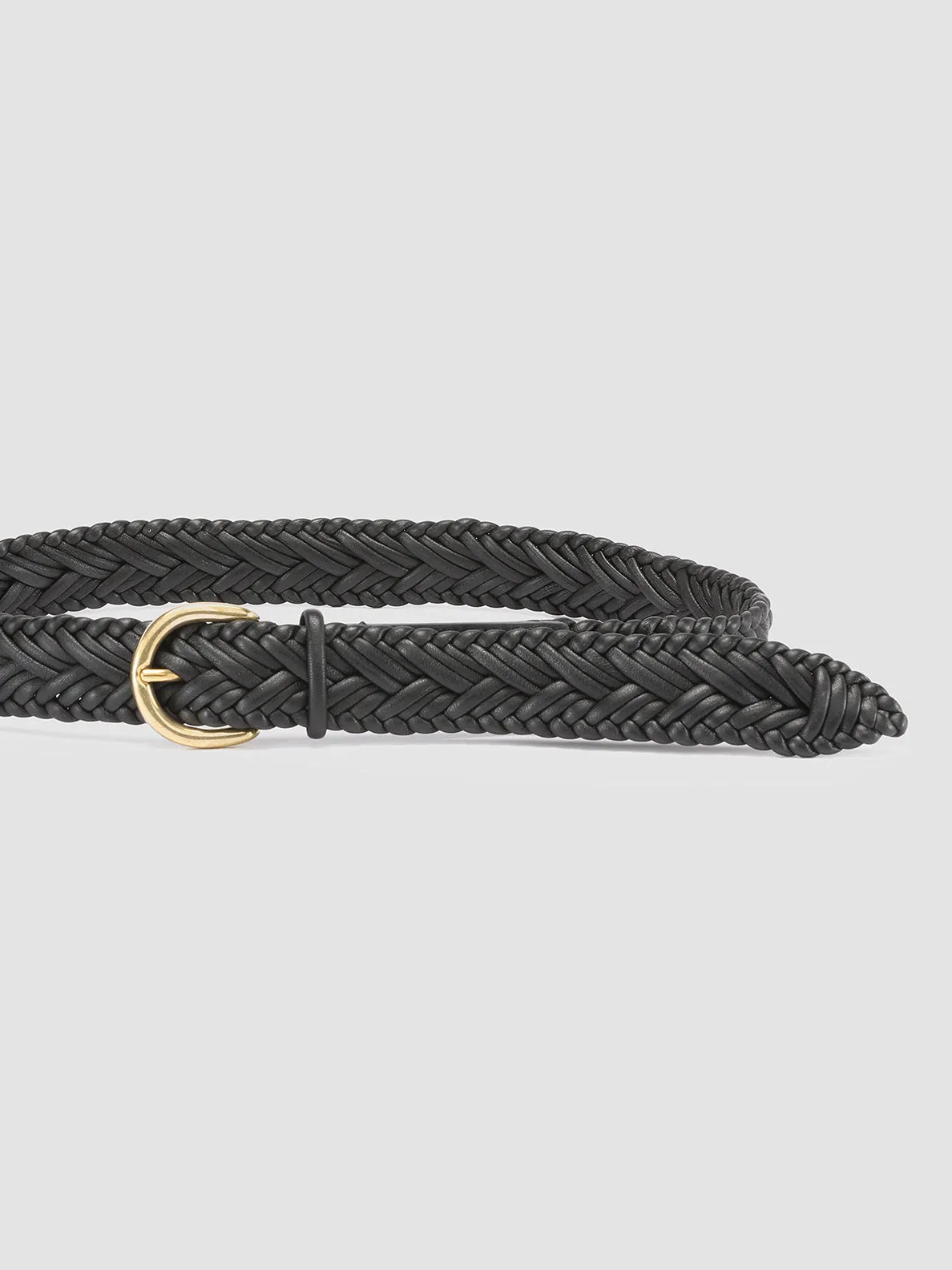 OC STRIP 36 - Black Woven Leather Belt