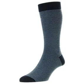 Pantherella Holst Egyptian Cotton Socks - Navy