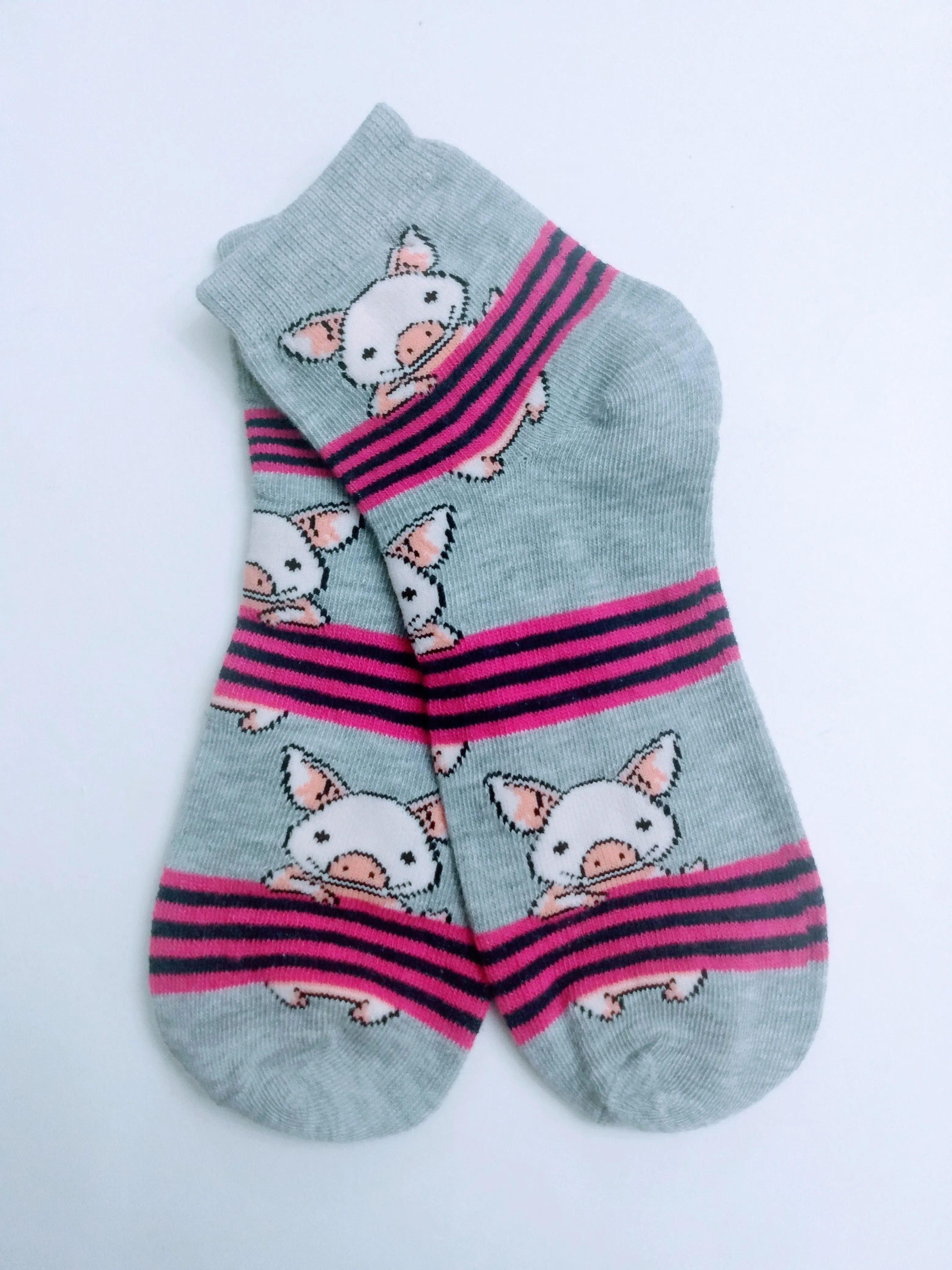 Pig Stripes Low Crew Socks