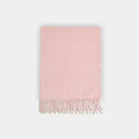 Plain Rose Pink Wide Width Pure Cashmere Scarf