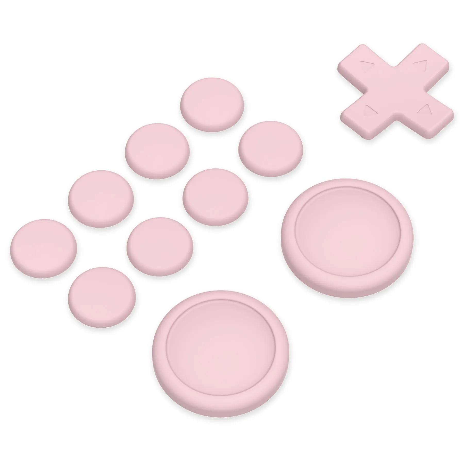 PlayVital Silicone Button Covers and Thumb Grip Set for Nintendo Switch/OLED Joycon/Switch Lite, ABXY Directional Key Button Caps for Nintendo Switch/OLED/Lite with Switch Lite D-Pad Button Cap - Pink - NJM3001