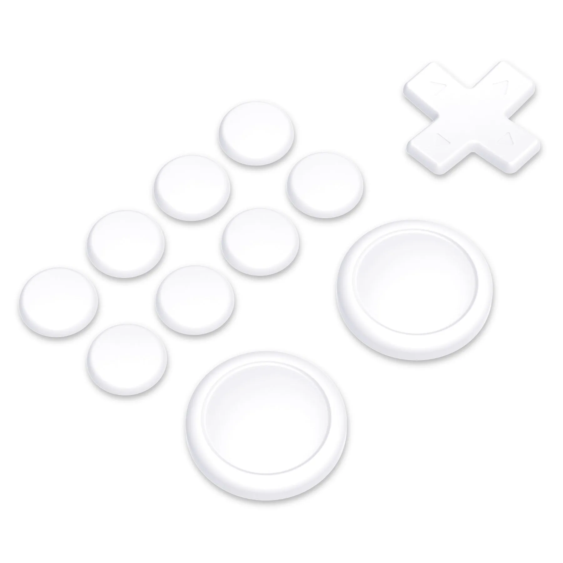 PlayVital Silicone Button Covers and Thumb Grip Set for Nintendo Switch/OLED Joycon/Switch Lite, ABXY Directional Key Button Caps for Nintendo Switch/OLED/Lite with Switch Lite D-Pad Button Cap - White - NJM3004