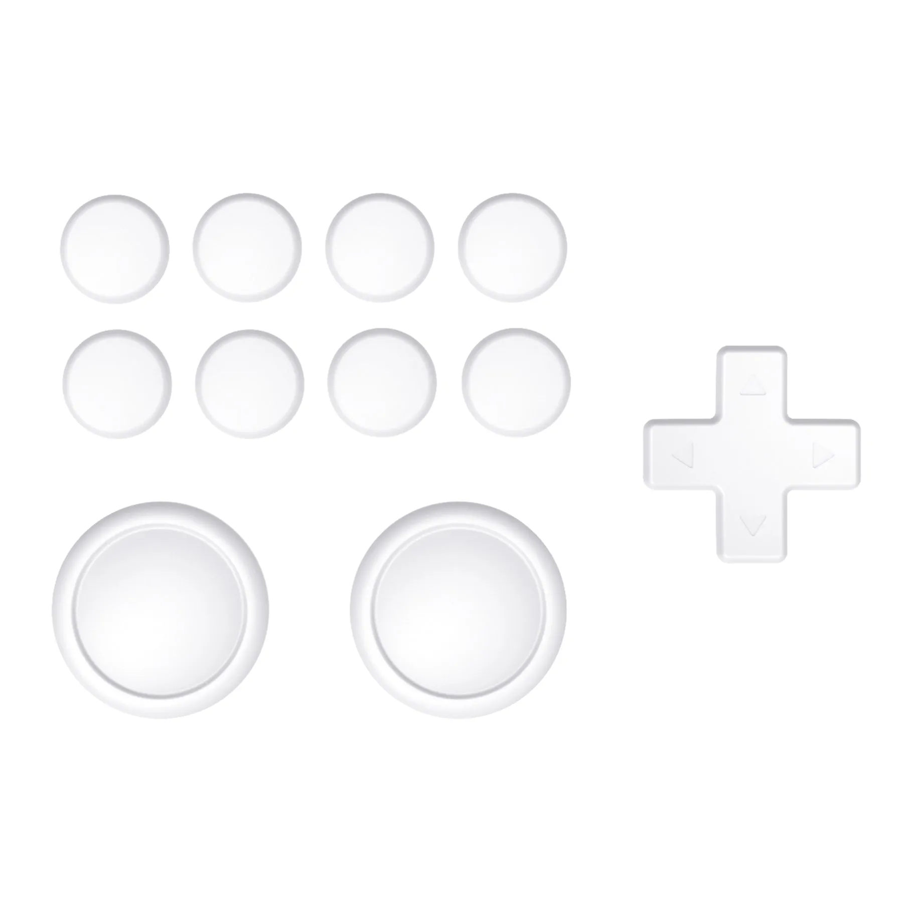 PlayVital Silicone Button Covers and Thumb Grip Set for Nintendo Switch/OLED Joycon/Switch Lite, ABXY Directional Key Button Caps for Nintendo Switch/OLED/Lite with Switch Lite D-Pad Button Cap - White - NJM3004