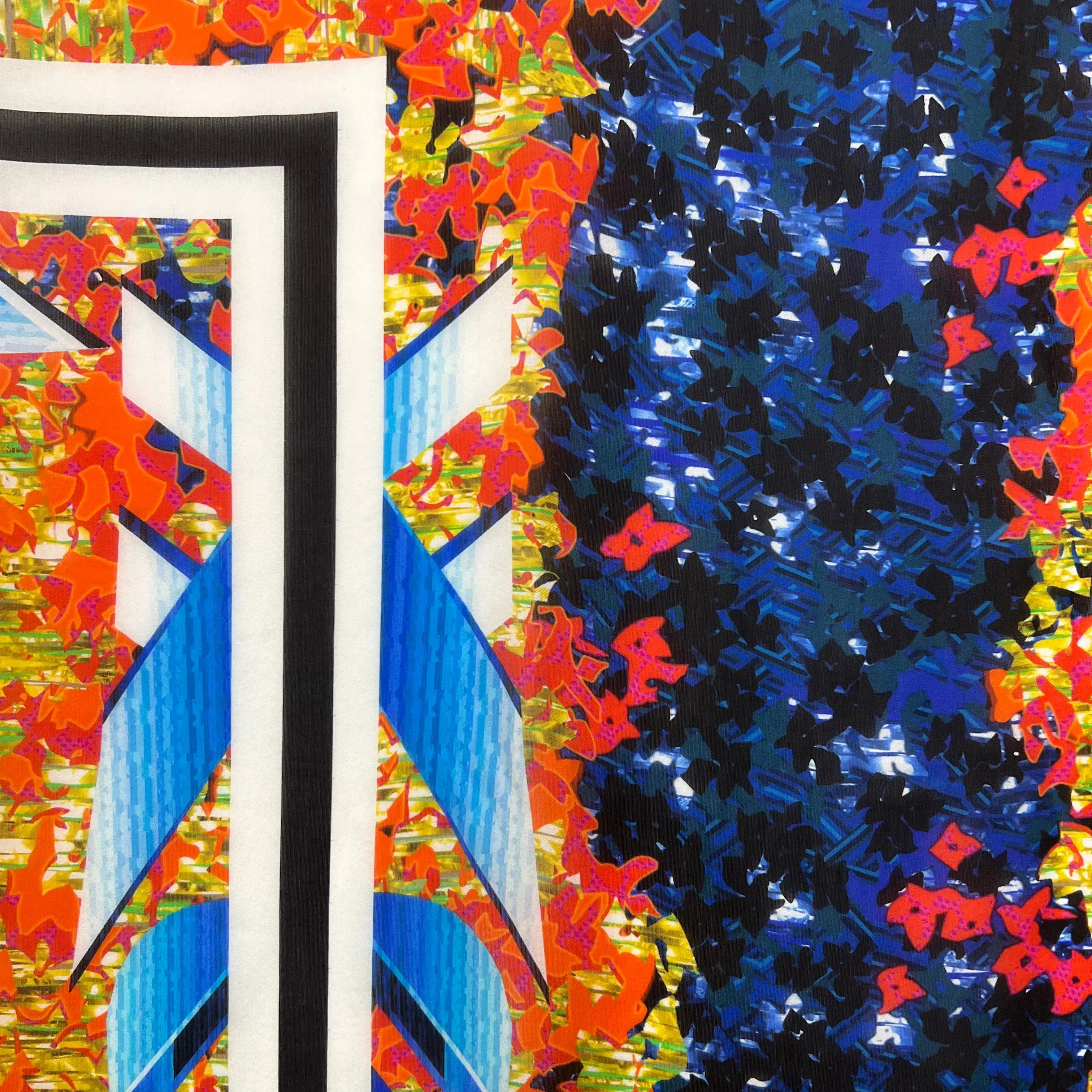 PP-5006 "BUSH GARDEN" - PETER PILOTTO DIGITAL PRINT SIILK SCARF. MADE IN ITALY