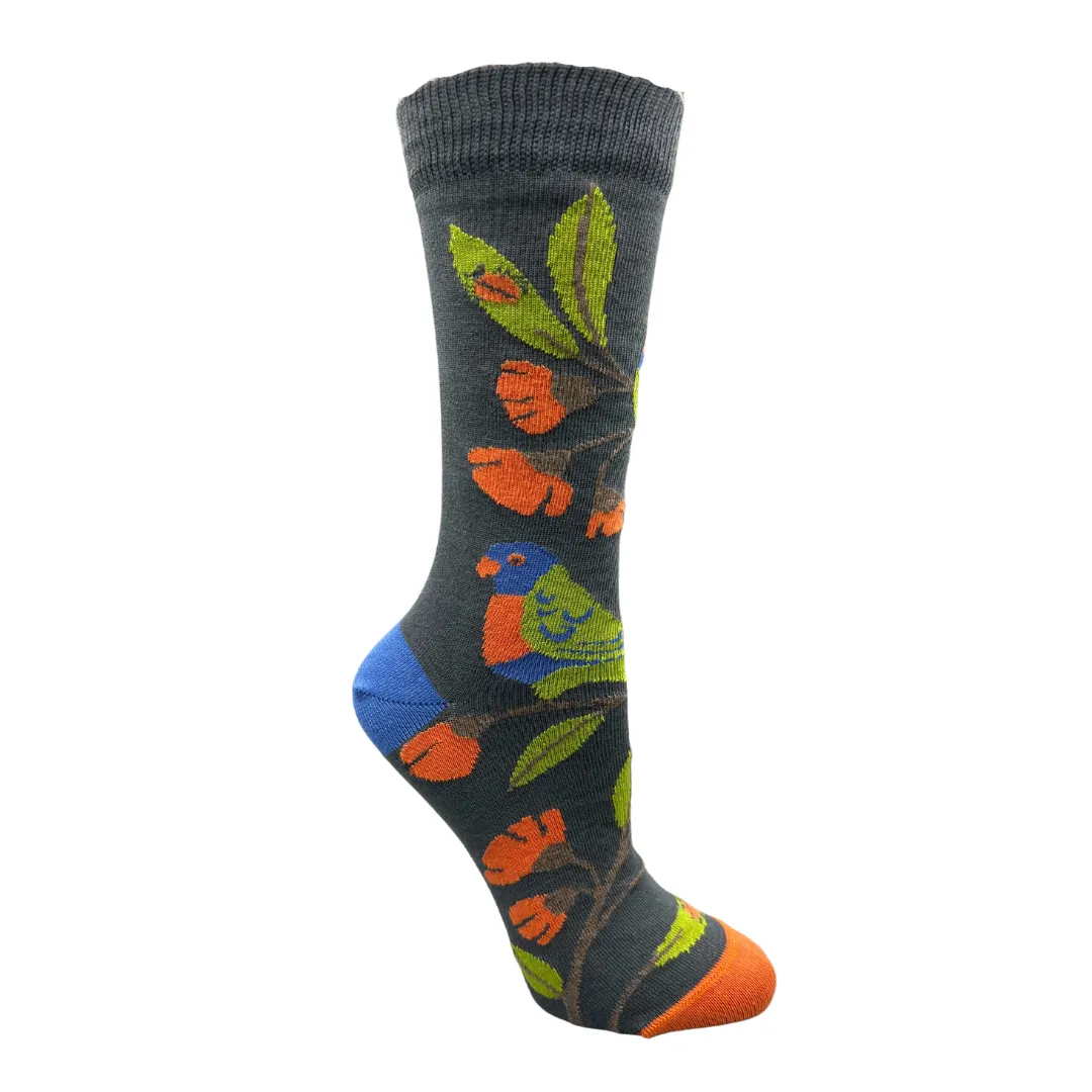 Rainbow Lorikeet Crew Socks - Australian Bird Range