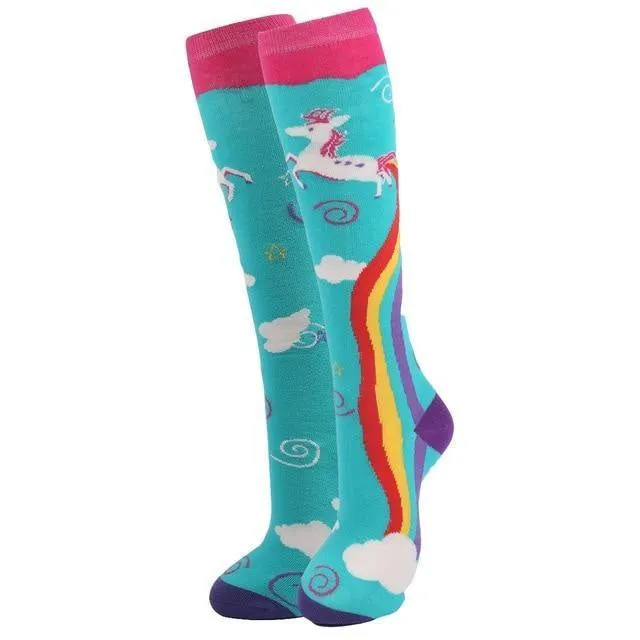 Rainbow Unicorn Knee Highs