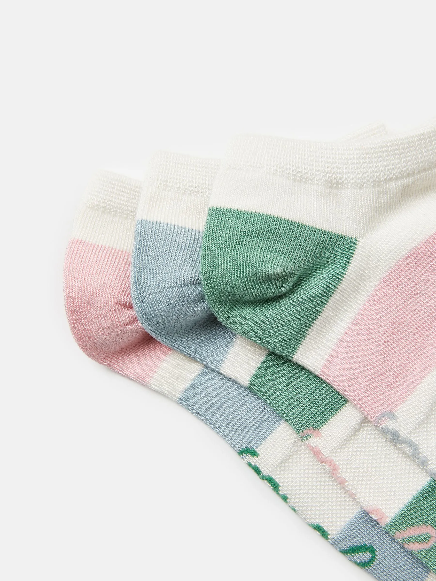 Rilla Stripe Pack of Three Trainer Socks