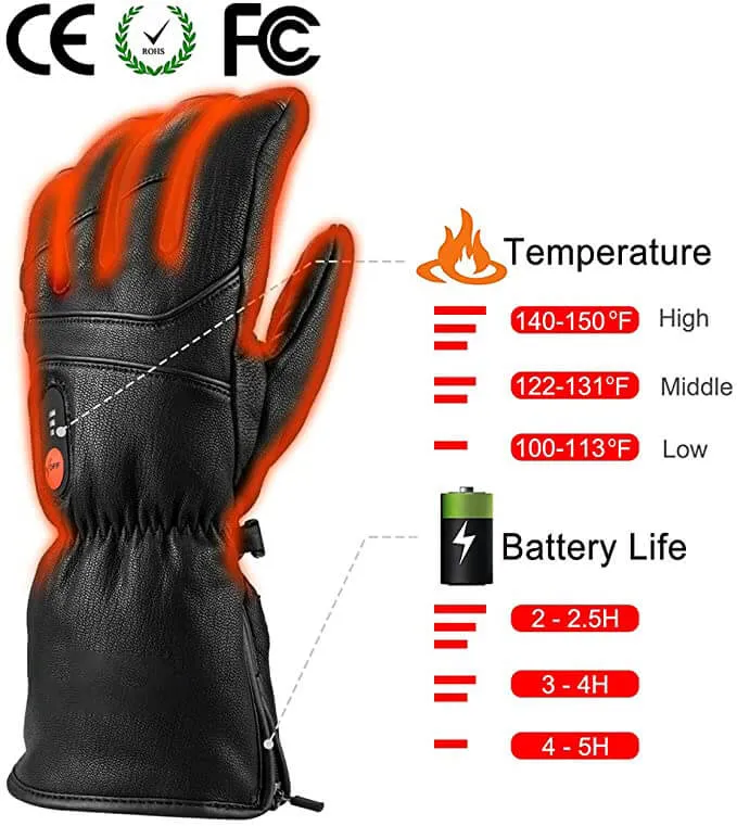 S06 Leather Heated Gloves