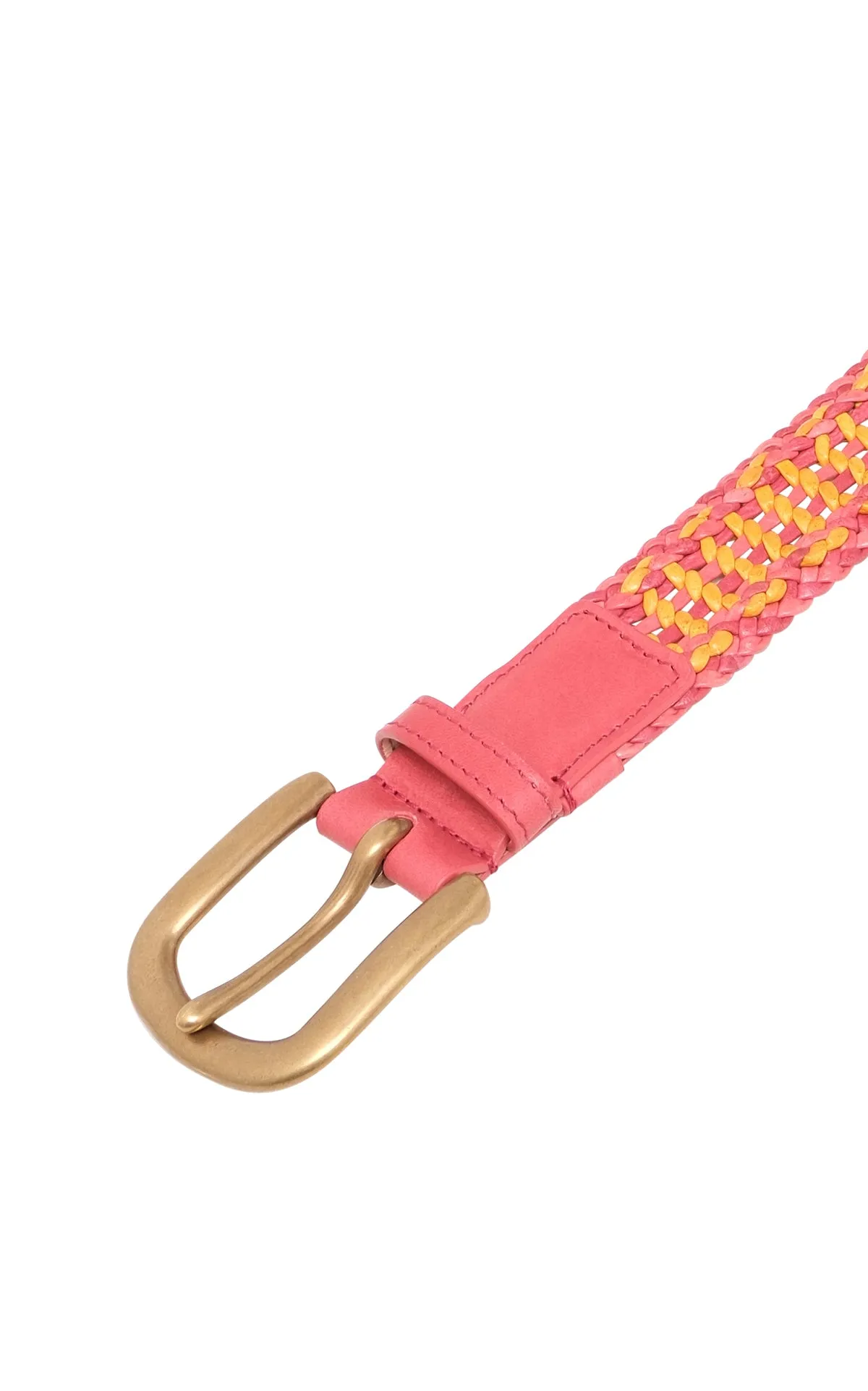 Sam Braided Belt in Red Leather