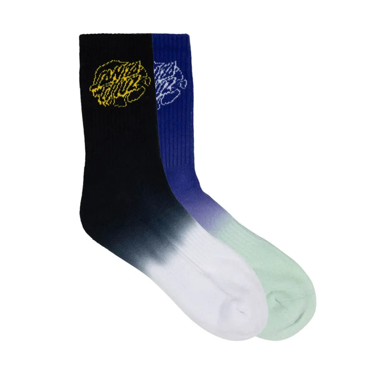 Santa Cruz - Universal Oval Dot 2 Pack Youth Socks Tie Dye