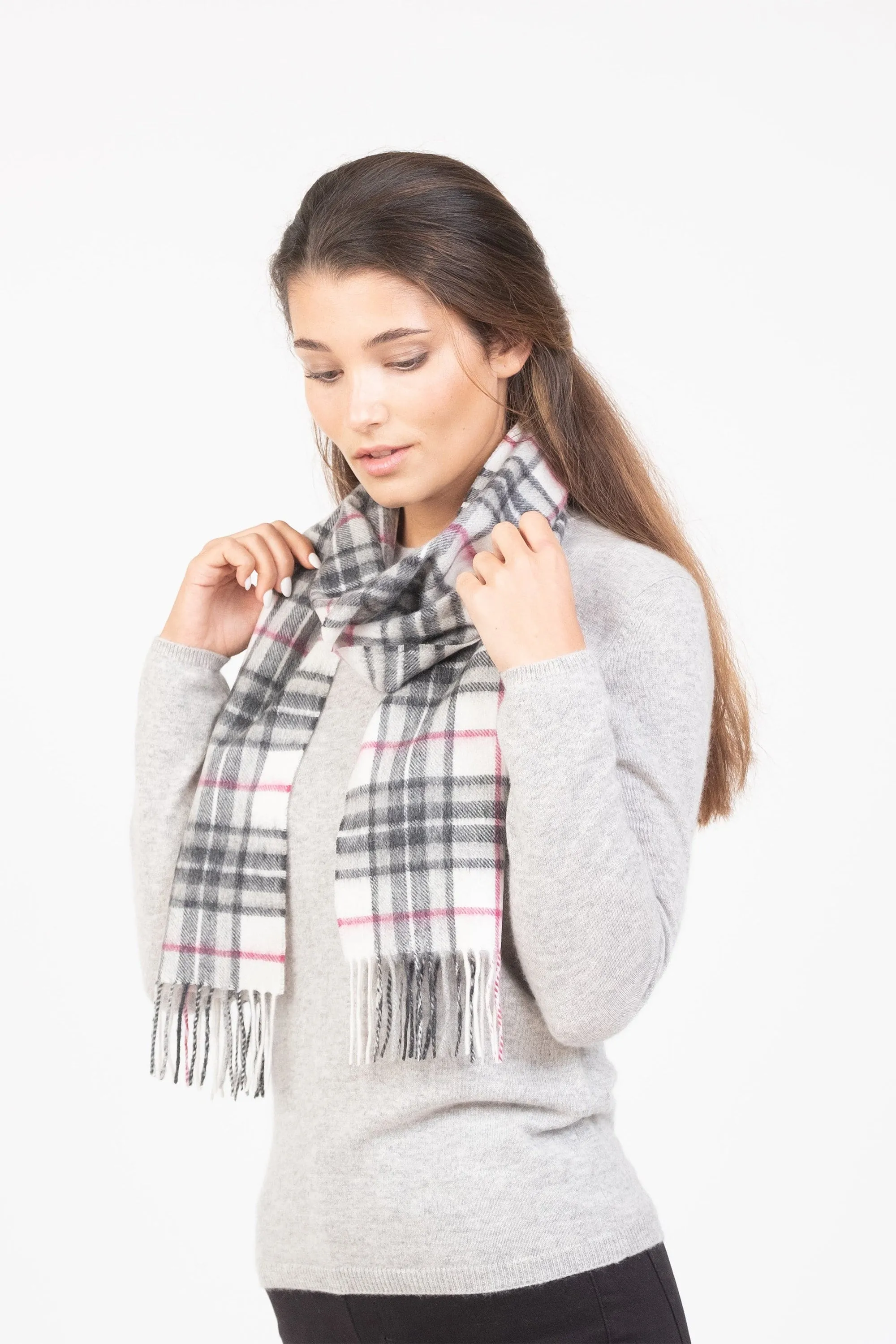 Scotty Thompson Cashmere Scarf - White