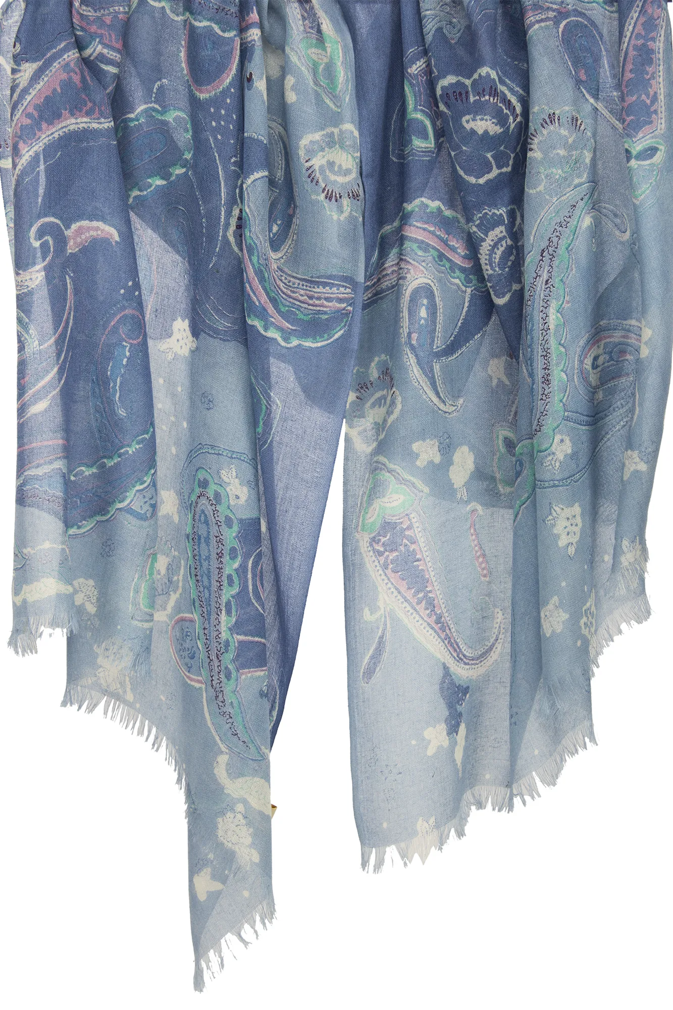 Shades of Blue Paisley Scarf