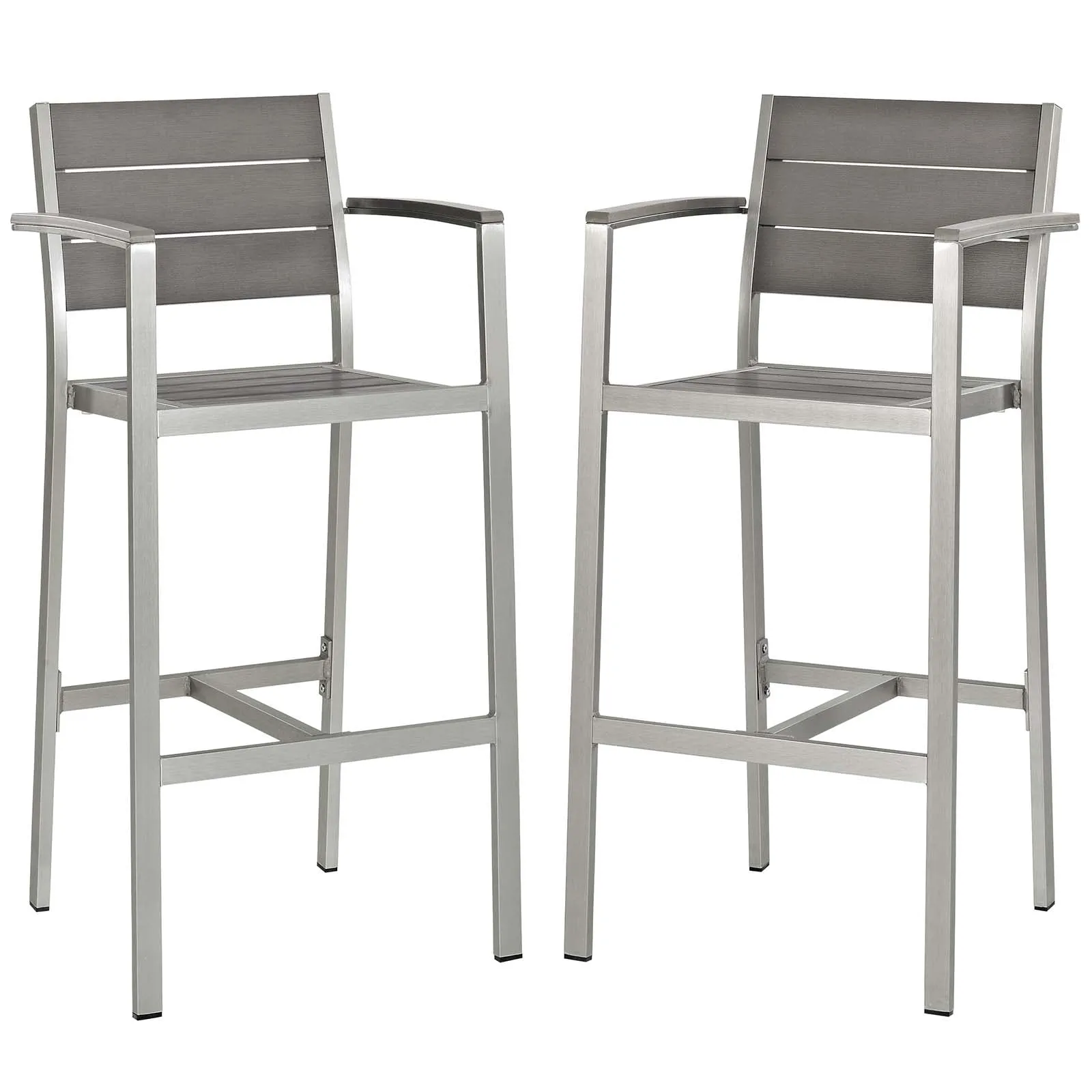 Shore Bar Stool Outdoor Patio Aluminum Set of 2 by Modway