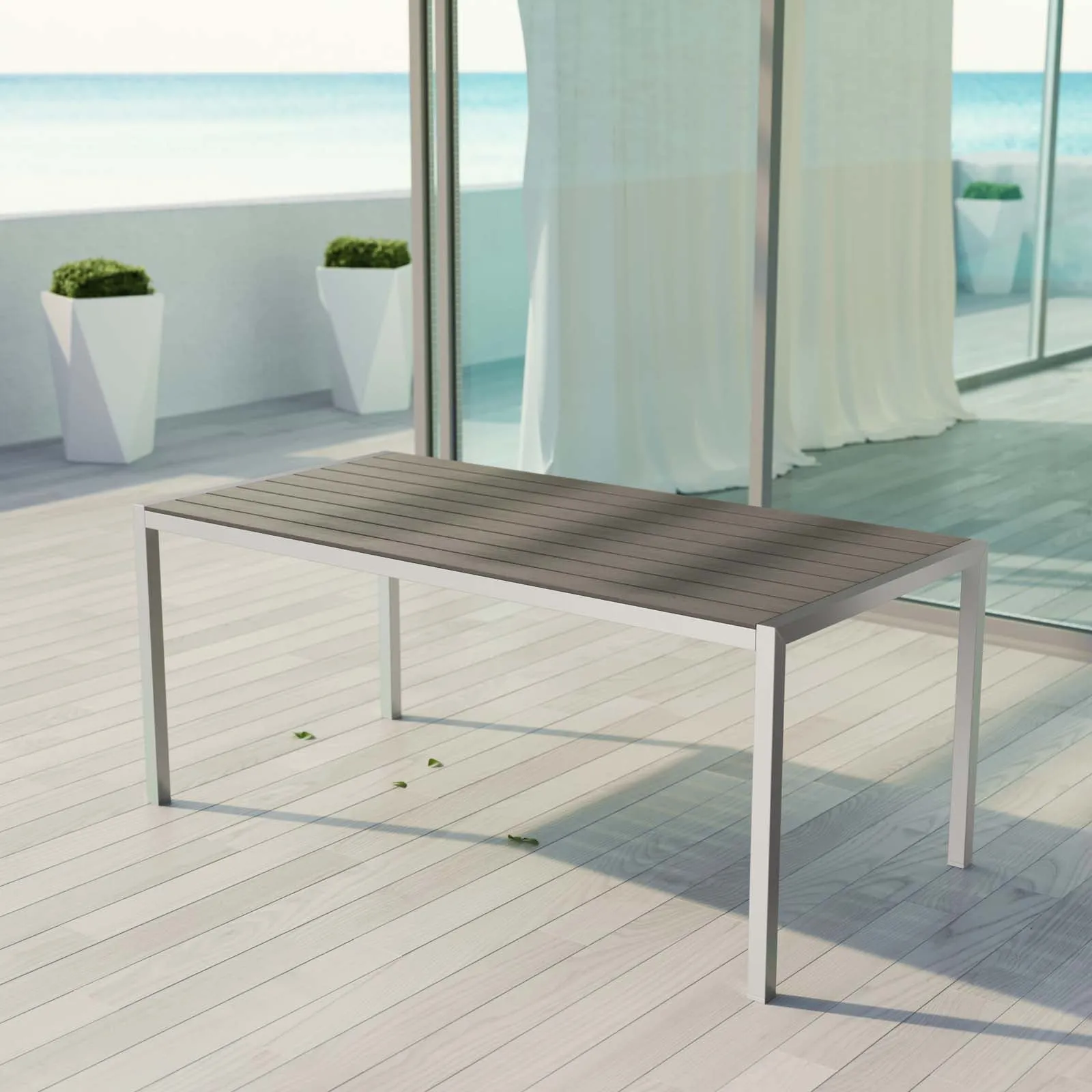 Shore Outdoor Patio Aluminum Dining Table by Modway