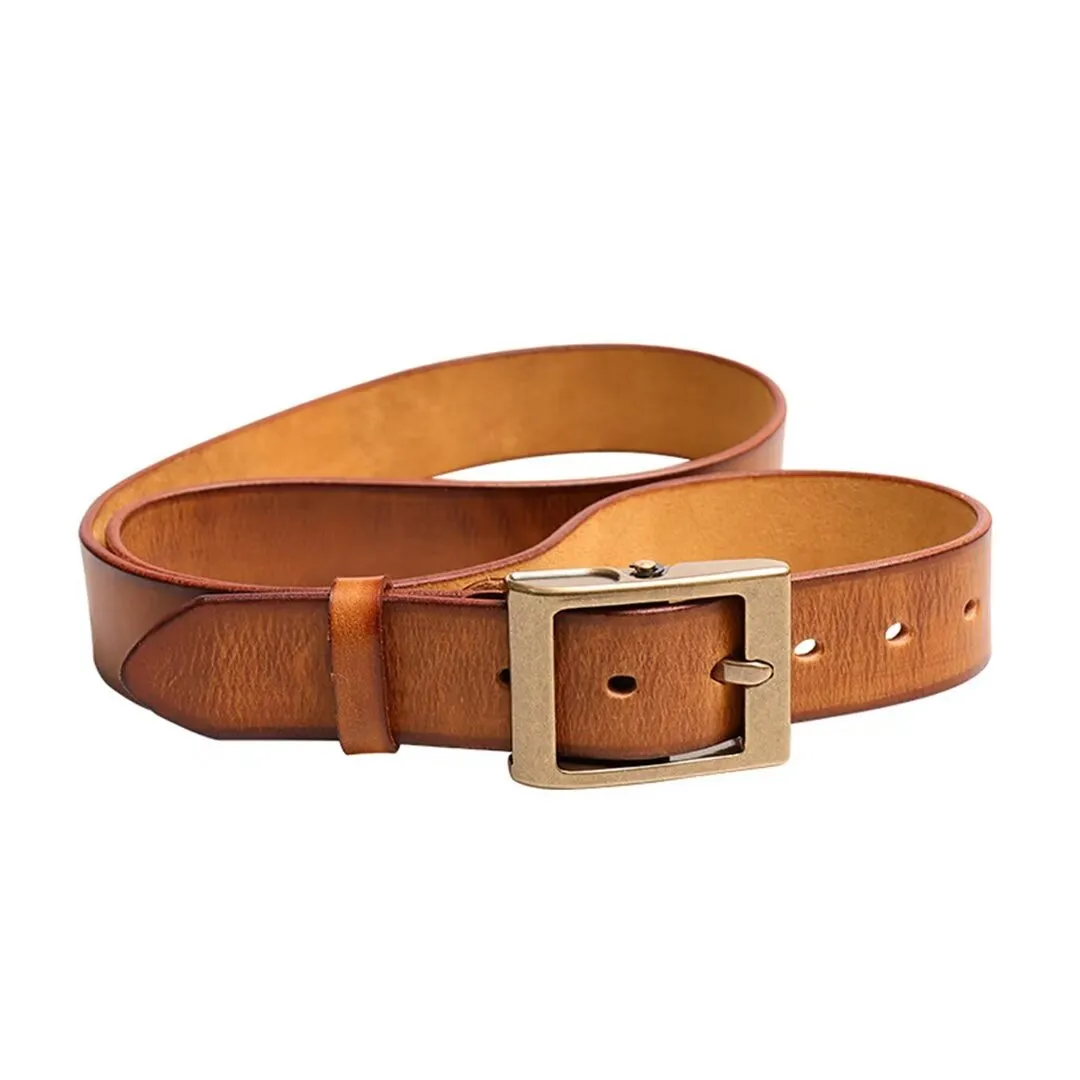 Signature Cowskin Belt with Copper Accent