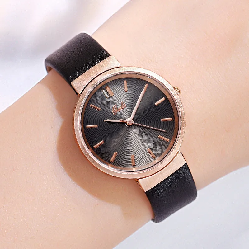 Stylish minimalist waterproof belt women's watch