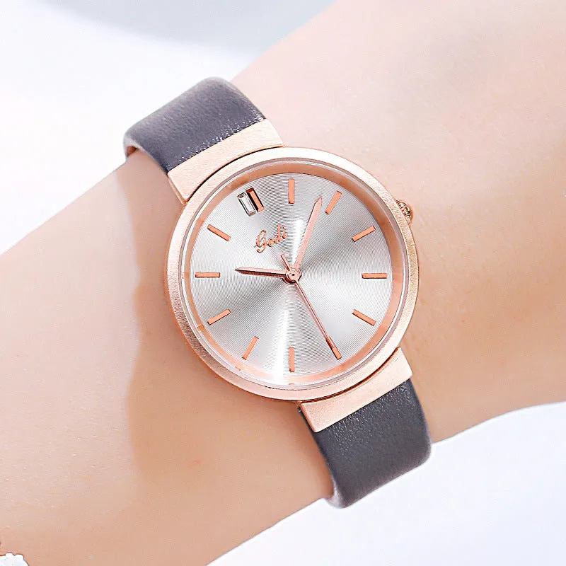 Stylish minimalist waterproof belt women's watch