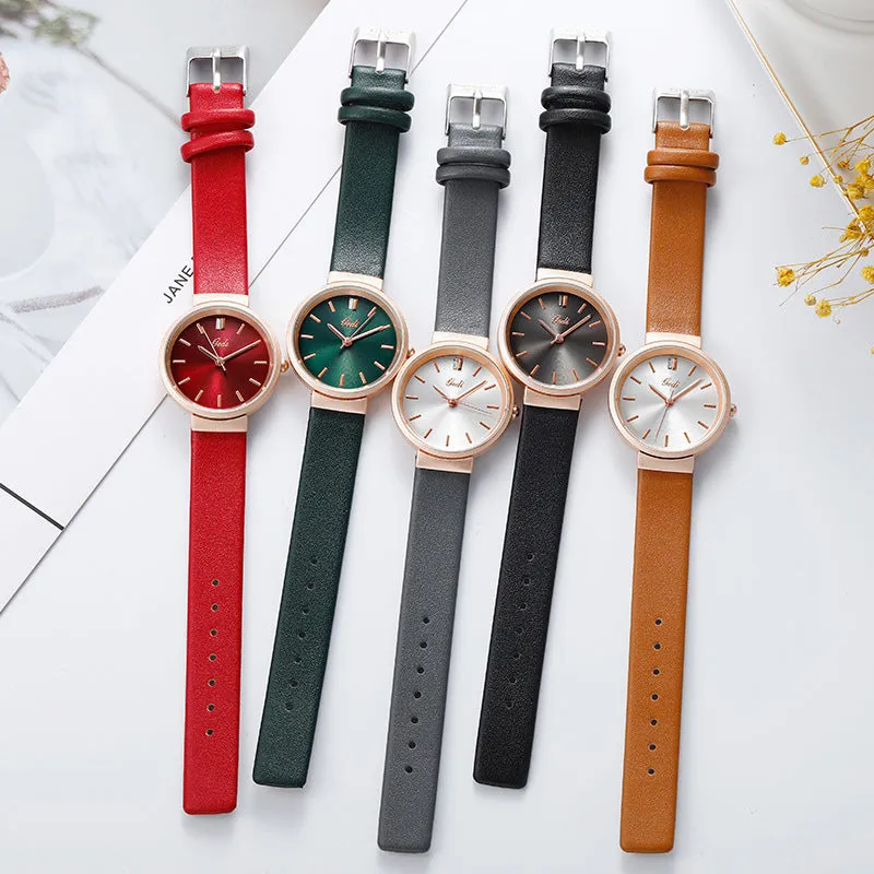 Stylish minimalist waterproof belt women's watch