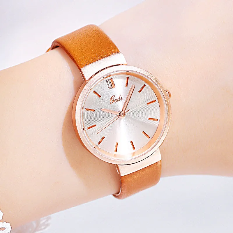 Stylish minimalist waterproof belt women's watch