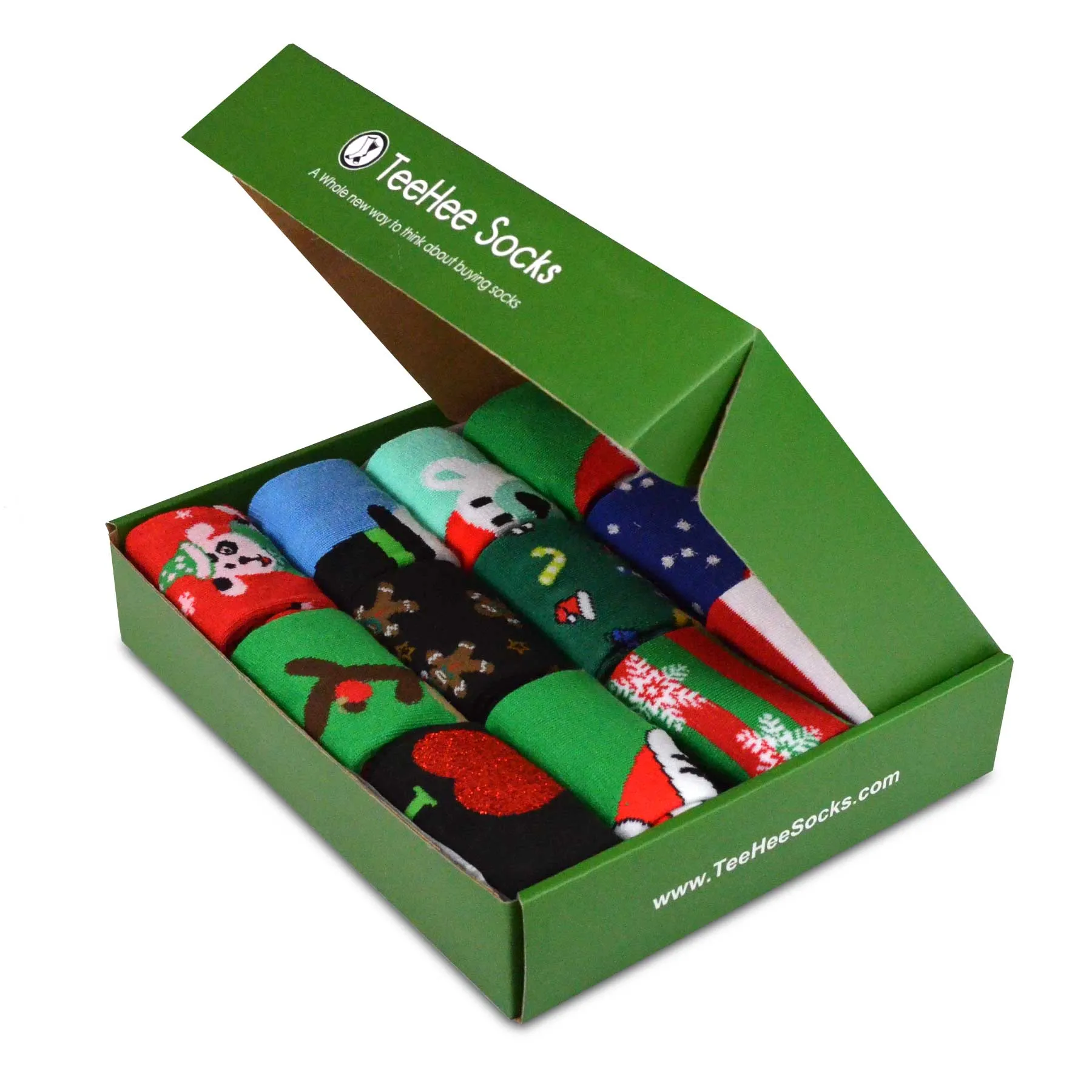 TeeHee Christmas 12-Pack Cotton Socks, Gift Box for Kids Cute