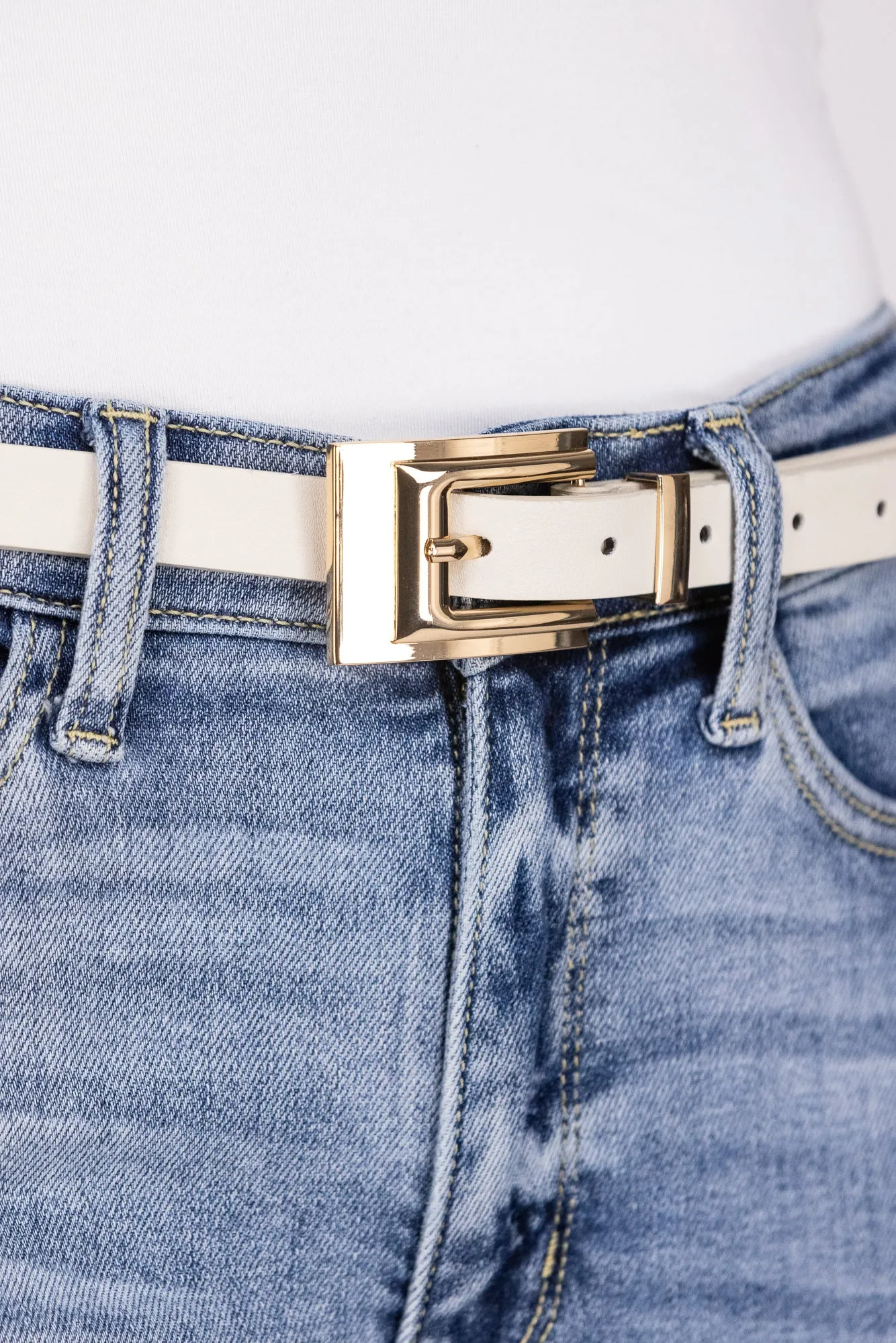 Think Thin Rectangle Buckle Belt