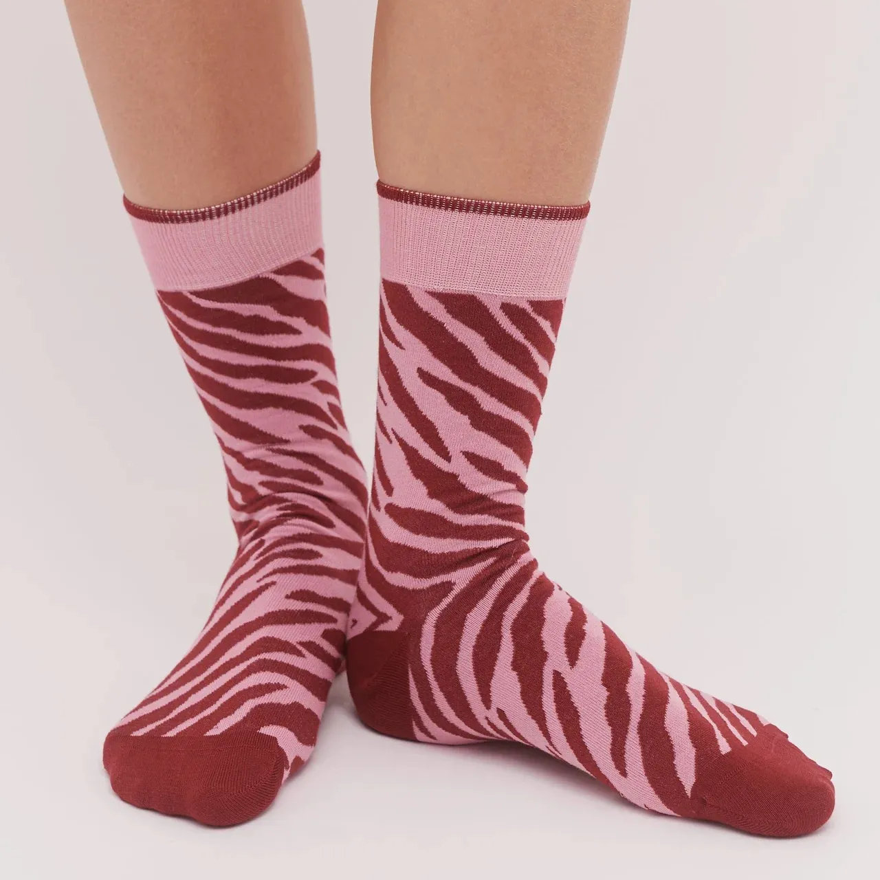 Tiger Print Pink Women's Socks