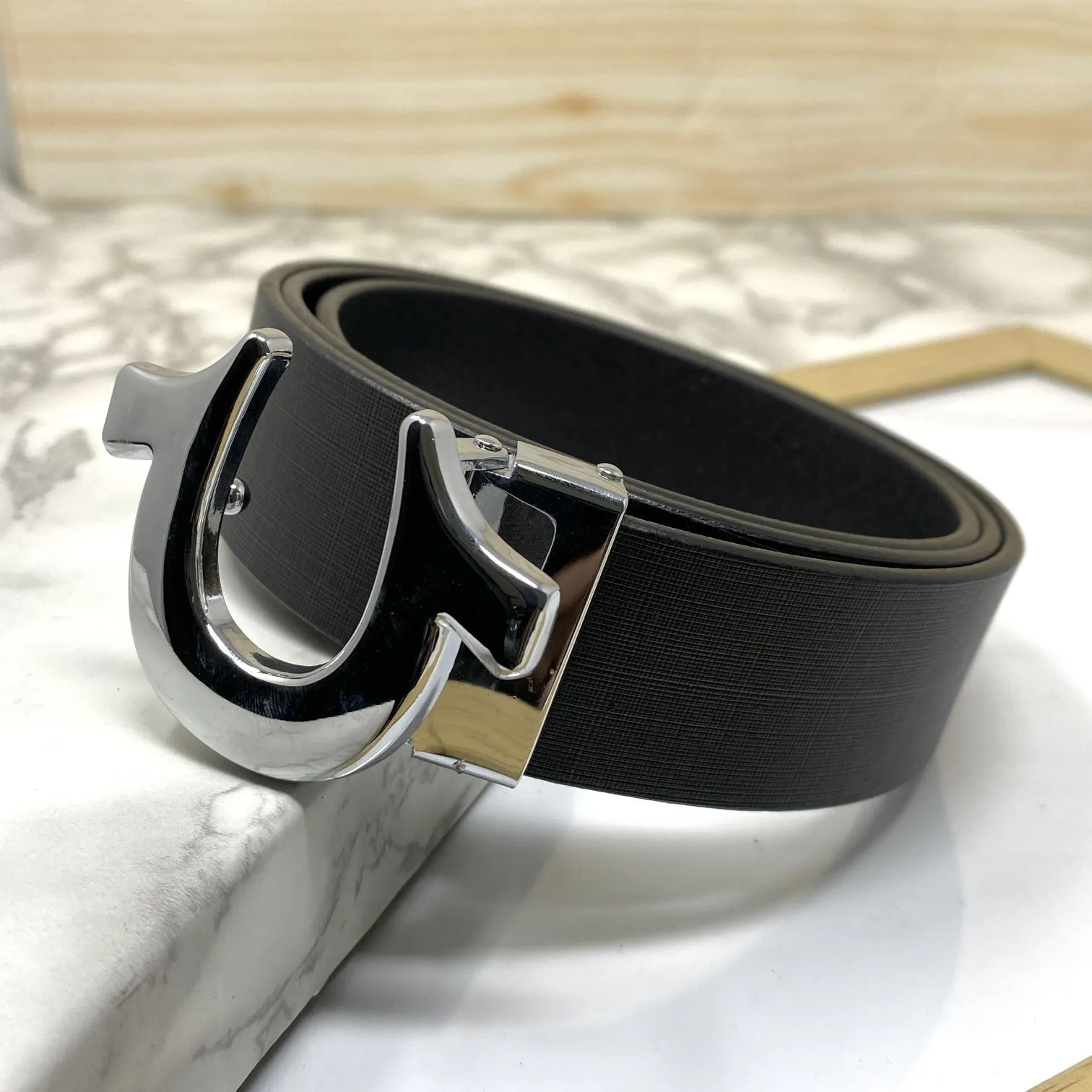 U-Pattern Formal and Casual Leather Strap belt-JonasParamount