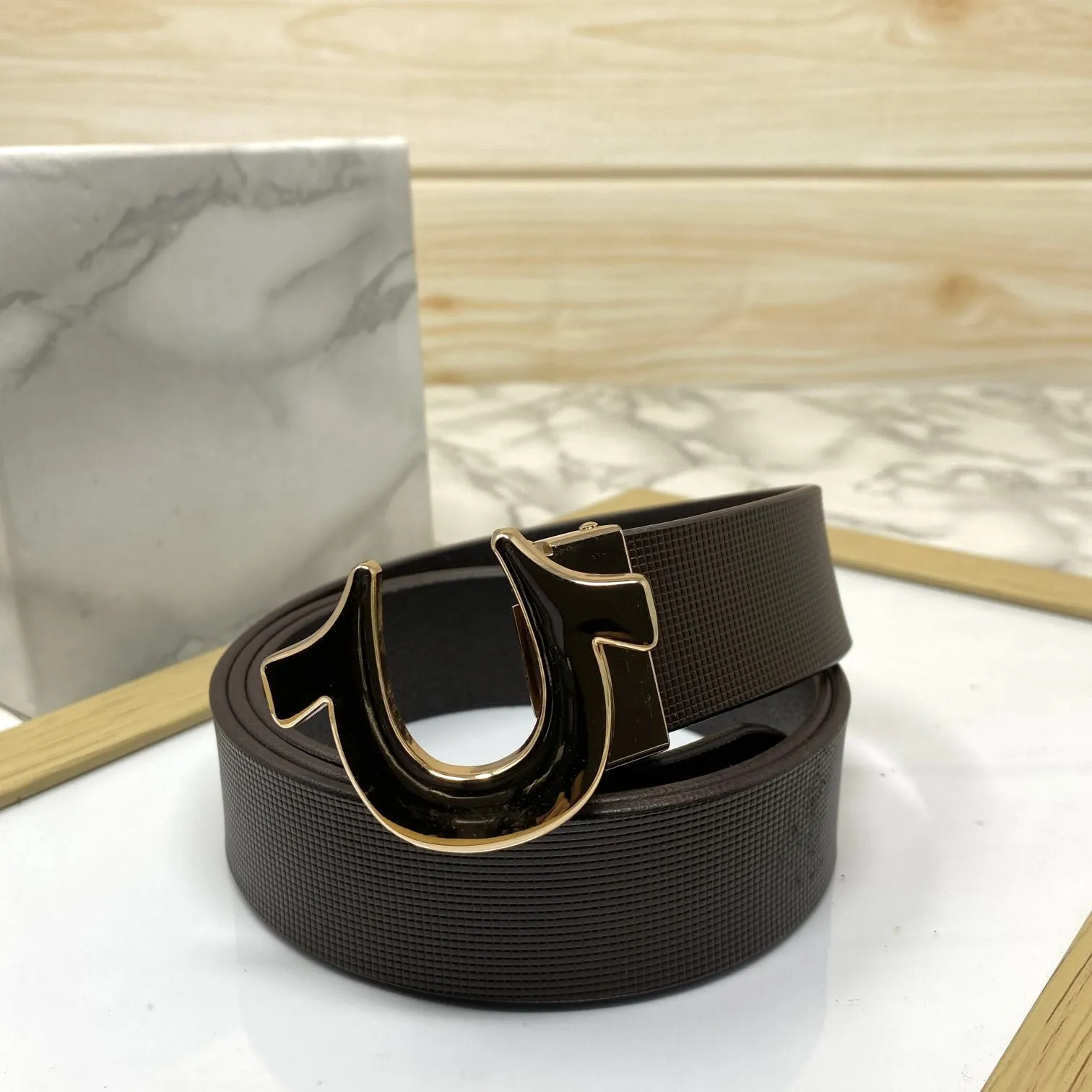 U-Pattern Formal and Casual Leather Strap belt-JonasParamount