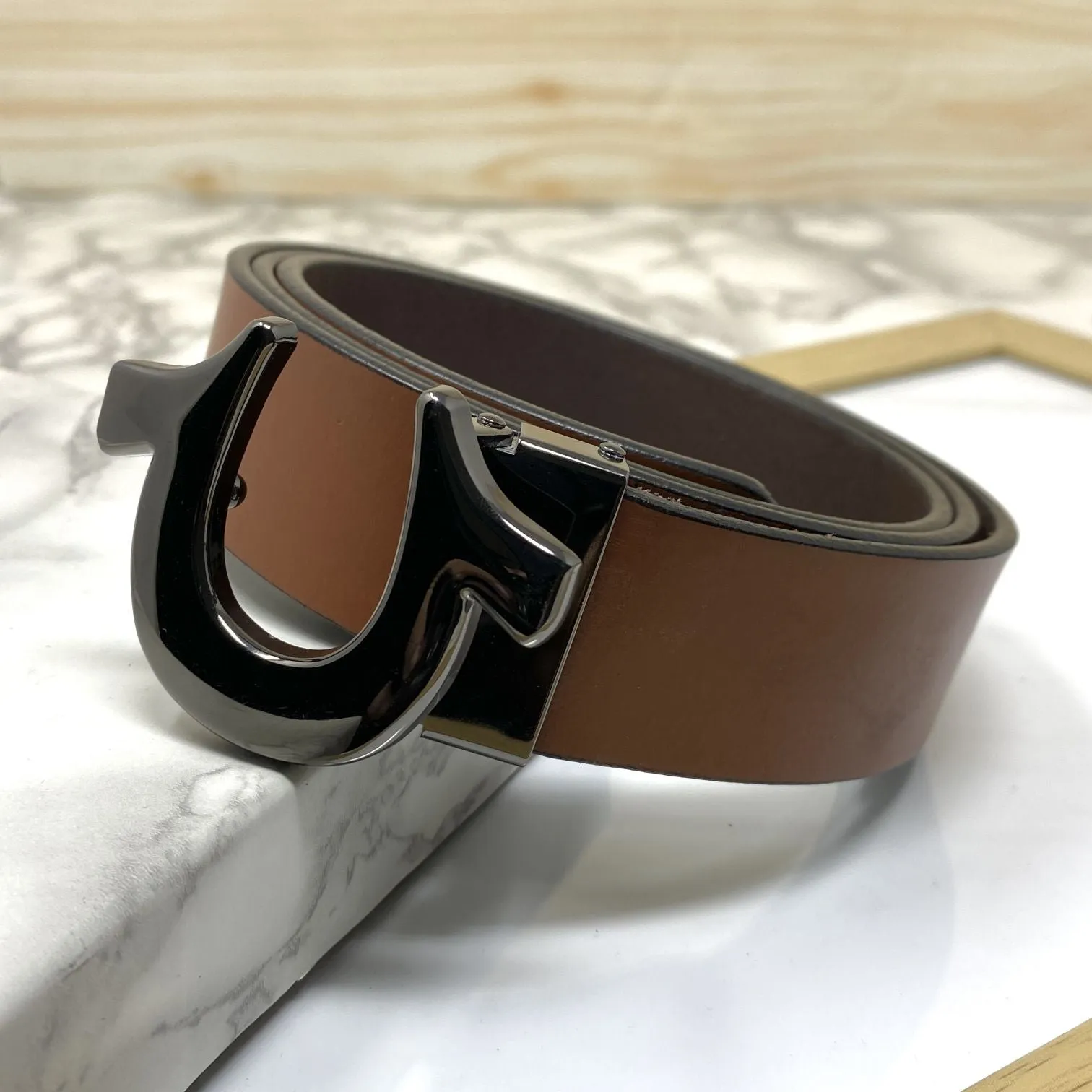 U-Pattern Formal and Casual Leather Strap belt-JonasParamount