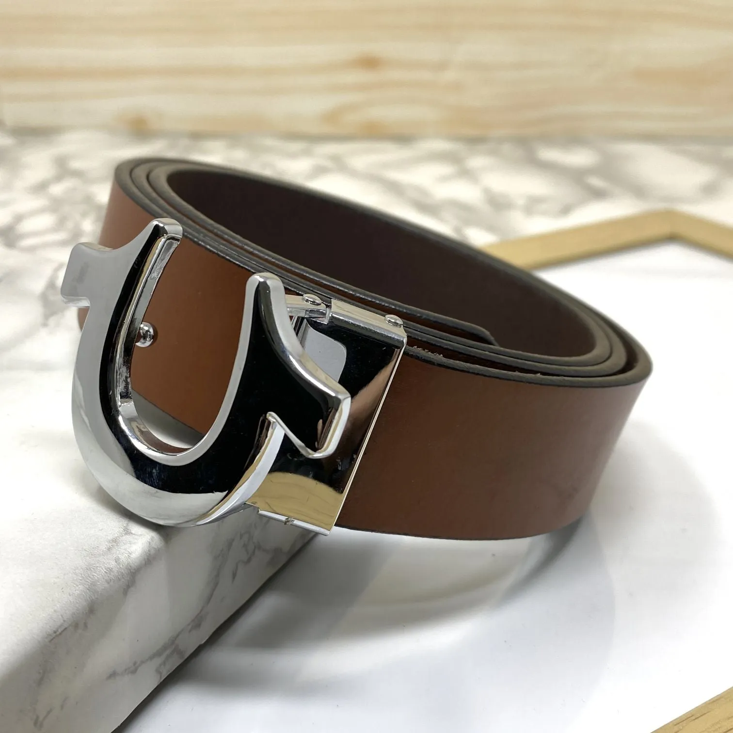 U-Pattern Formal and Casual Leather Strap belt-JonasParamount