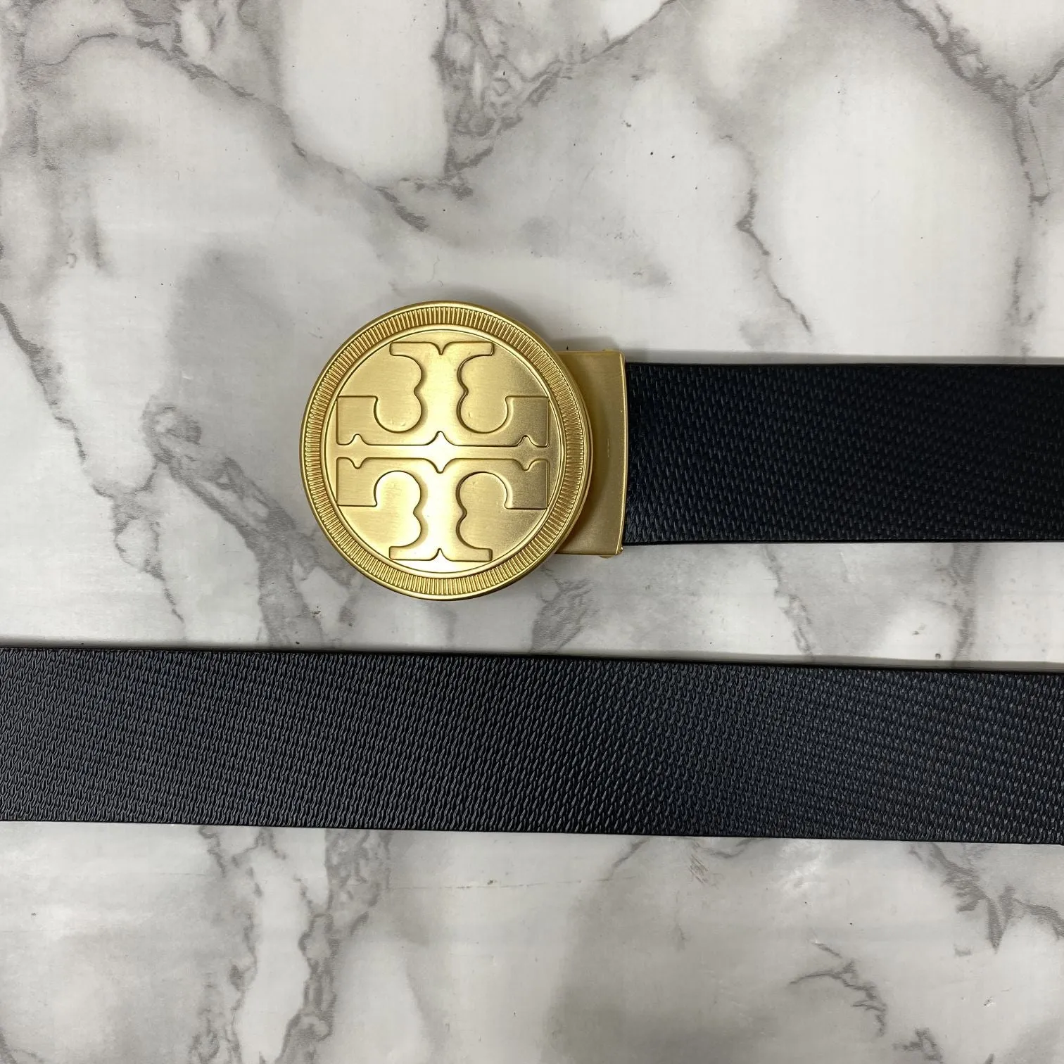 Vintage Round Buckle Belt With Leather Strap-JonasParamount