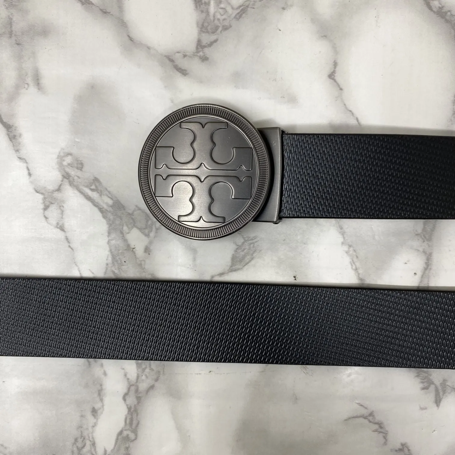 Vintage Round Buckle Belt With Leather Strap-JonasParamount