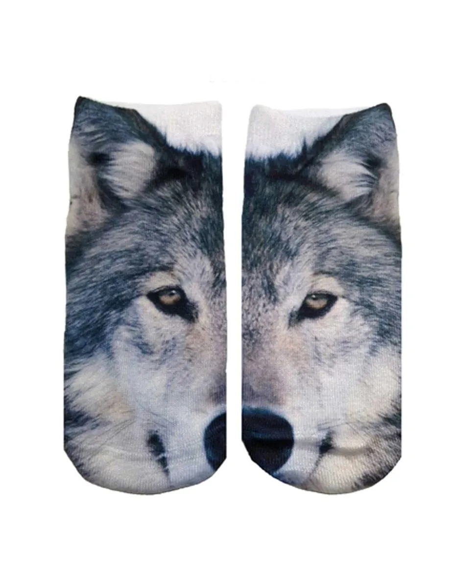 Wolf Photo Print Ankle Socks